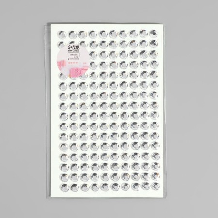 Rhound rhinestones, d = 6 mm, 160 pcs on the sheet on the sheet, the color is silver-5