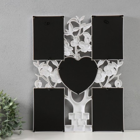 Photo frame plastic in 5 photos 10x15 13x12 "Cash tree" white 45x35x2.5 cm-2
