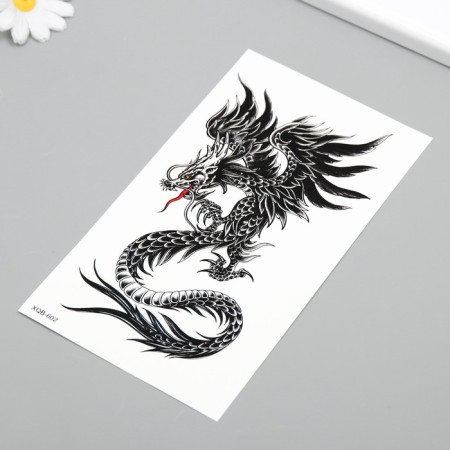 Tattoo on the body Black "Chinese Dragon" 11.5x21 cm-1