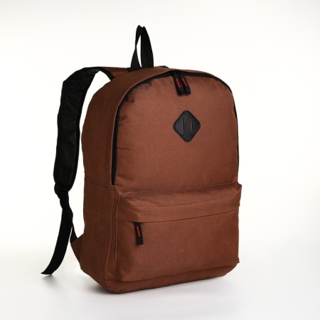 Youth backpack with lightning, external pocket, brown color-2
