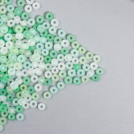 Glass 8/0 "Matte translucent. Green melange" 10 g-1