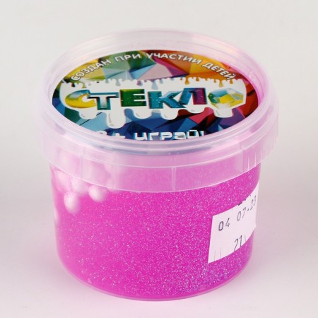 Slime "Glass" with raspberry sparkles, and balls, 90 g-2