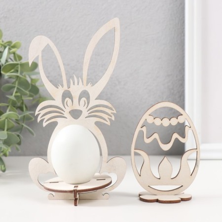 Easter decor "eggs" 6.5x4.7x9.3 cm; 9.3x6.5x17 cm (set of 5 parts) white