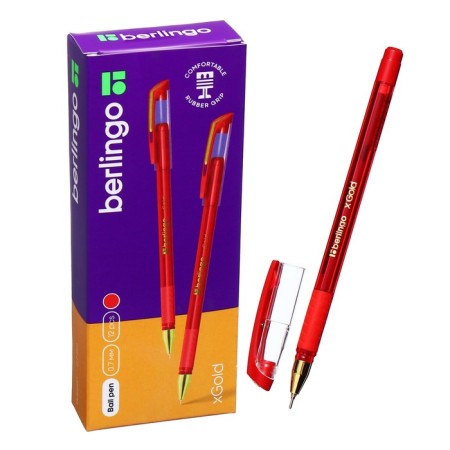 Ballpoint handle Berlingo XGold, red rod, node-bela 0.7 mm-1