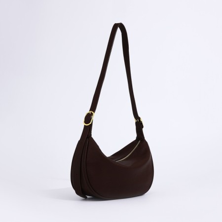 Baget bag with zipper, brown color-2