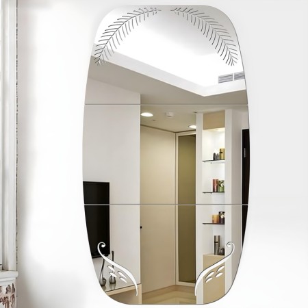 Wall mirror, interior, mirror stickers, decor on the wall, panel 60 x 30 cm-2