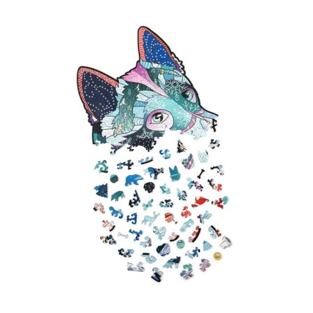Wooden puzzle "Brave Husky with Swarovski crystals", 48 × 35 cm-7