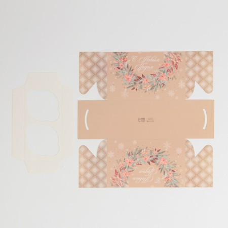 Pink trend cupcake box, 16 x 8 x 10 cm, new year-7