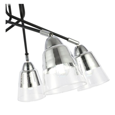 Ceiling EVOLUCE lamp. Sle102902-05. Lirino. 5x40 watts, E27, 54x54x44 cm, black color, chrome-8
