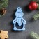 Books Form "Snowman", Cutting, Stamp, 9.5 × 5.5 cm, Blue Color