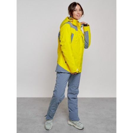 Ski costume female winter, size 50, yellow color-9