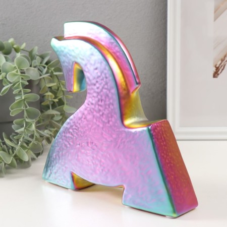 Souvenir Ceramics "Bending Horse" Green Chameleon 5x20.5x20.5 cm-2