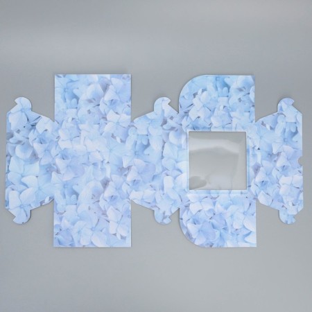 Capcake box, confectionery packaging double -sided, 4 cells "Flowers", 16 x 16 x 10 cm-6