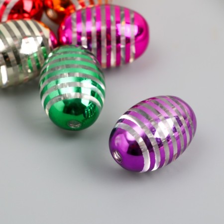 Busina for creativity plastic "Oval" MIX Metallic 1.4x1.7x2.4 cm-1