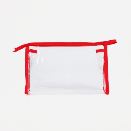 Lightning cosmetic bag, transparent/red color-1