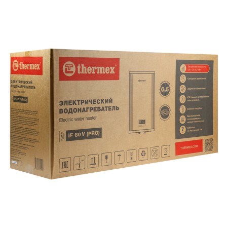 Thermex if 80 V (PRO), accumulative, flat, stainless steamer. steel, 80 l, 2000 watts-13