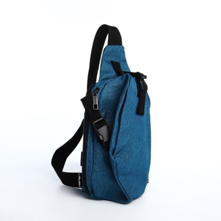 Slung bag youth from textiles, blue color