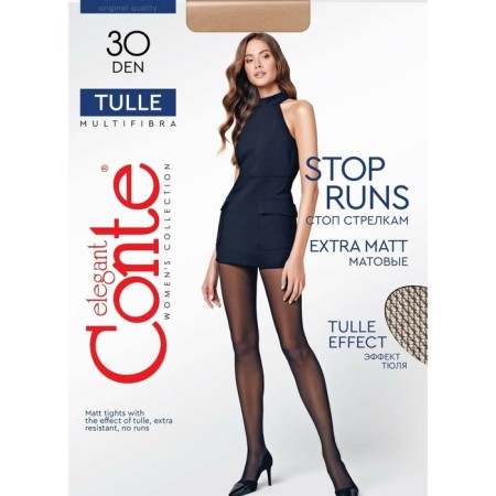 Women's tights Tulle, size 2, color Nero-3