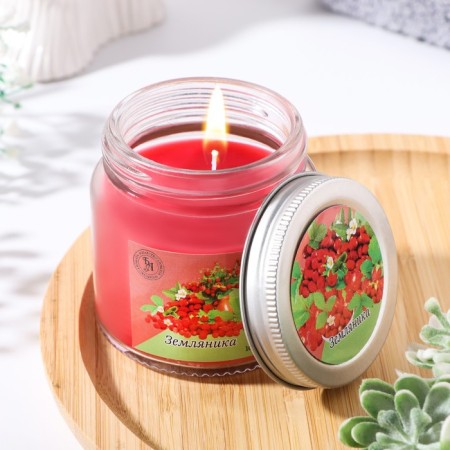 Aromatic candle in glass 6.3cm, 100ml, strawberry