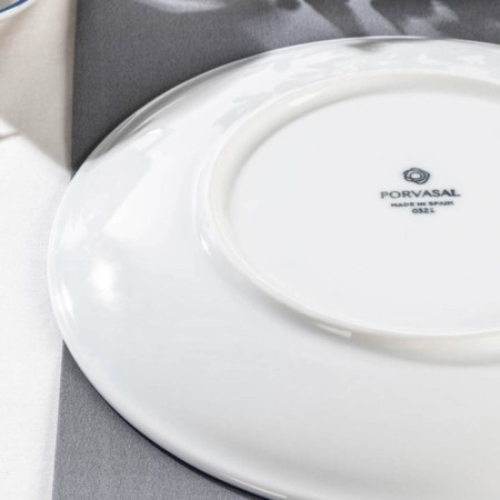 Porcelain plate flat dots nube, d = 26 cm, white color-3