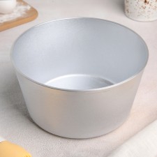 Bread form, 18 × 18 × 9 cm, medium, round, silver color