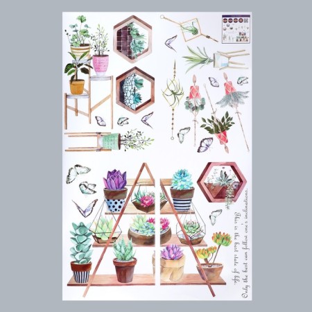 Stick plastic interior color "indoor plants on a stand" 60x90 cm-1