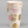 Paper glasses "peas", 6 pcs., Pink color