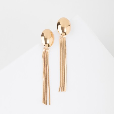 Hanging earrings "Waterfall" 4 threads, color gold-1
