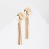 Hanging earrings "Waterfall" 4 threads, color gold