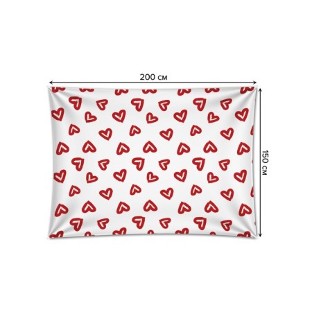 Decorative panel with photo printing "Drawn Hearts", horizontal, size 150x200 cm-1