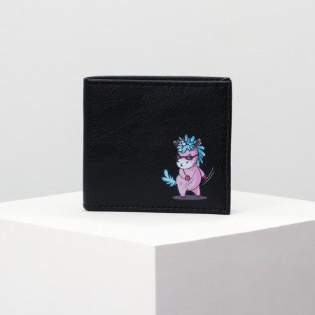 Wallet, artificial leather "Pinky Unicorn", black-1