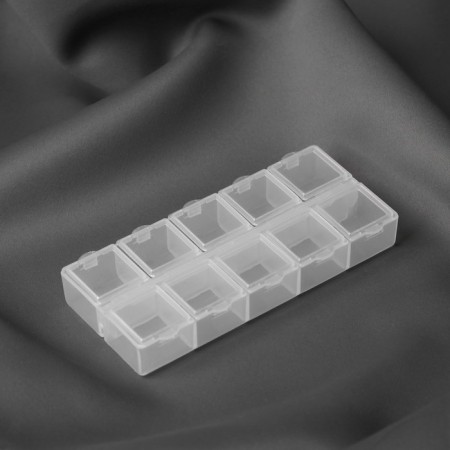Organizer for decor, 10 departments, 13.5 × 6.5 × 2 cm, transparent color-1