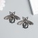 Decor for creativity metal, rhinestones "fly" dark silver set 2 pcs 3.5x4.7 cm