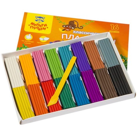 Plasticine 16 colors 320 g of multi-bullets "Raccoon Adventures" with stack 236484-1