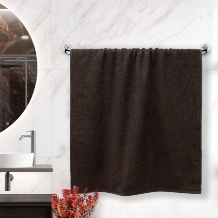Terry towel "Buhmla", 450 g, size 100x150 cm, brown color-3