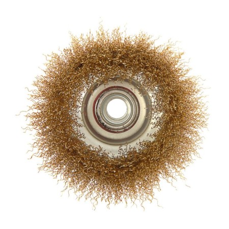 Matrix Ushm brush, 100 mm, M14, "cup", brass -tiered twisted wire-1