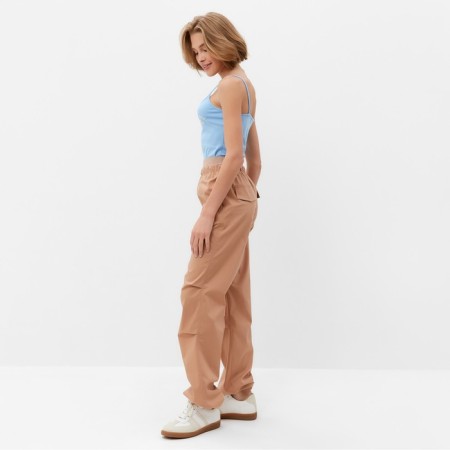 Cargo Pants Women's Minaku: Casual Collection Beige Color, Rr. 48-2