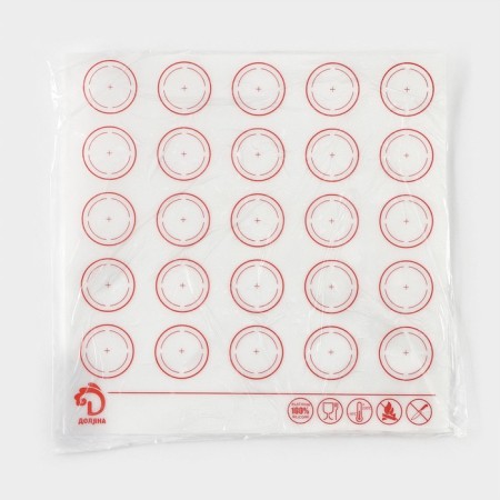 Reinforced rug for macarons Dolyana "Macaron. Dolyana ", silicone, 27.5 × 27.5 cm, white color-4
