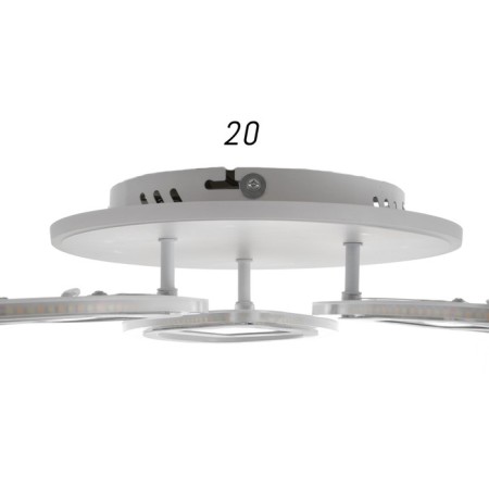 Chandelier with PDU 1146/3WT LED 81W 3000-6000k+Baster base Dimmer white 50x50x9 cm Bayerlux 52507-8