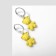 Earrings "Bear" Plush, yellow color in silver