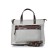 Female bag, textile material/genuine leather, 340x230x130 cm, milk/brown