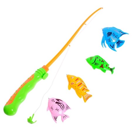 Fishing "sea wave", 4 fish, fishing rod, mix-8