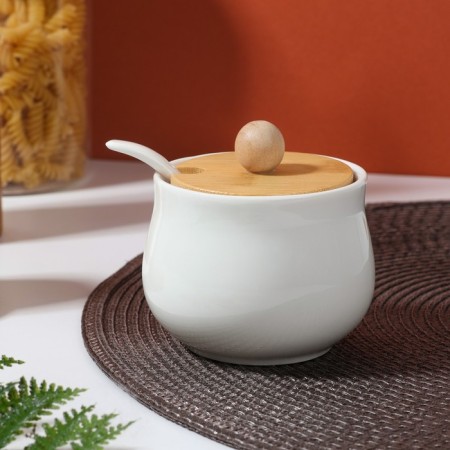 Ceramic "Flowers", 230 ml, white color.-2