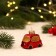 Christmas tree toy "Bus" manual painting, 4.6x6.4x2.7 cm, red