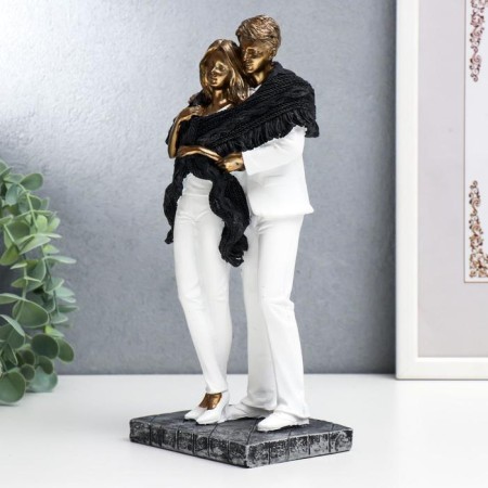 Polystone souvenir "in love with white clothes, covered with a scarf" 25.5x9x11.5 cm-3