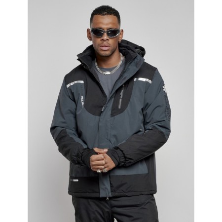 Male winter ski costume, size 48, dark gray color-6