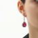 Set 2 objects: earrings, necklace "elite" drops of triangle, pink-white color in silver, 40 cm