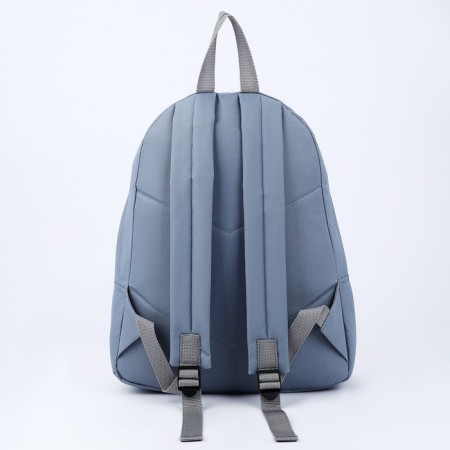 School textile school with a colored pocket, 30x39x12 cm, gray/pink color-4
