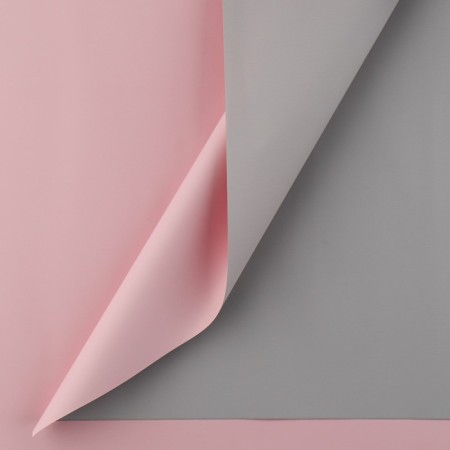 Flower film Packaging powder bilateral “Direct pink + gray”, 50 μm, 0.5 x 9 m-3