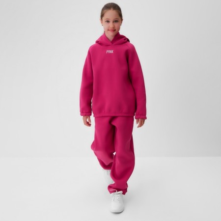 Kids (hoodies, trousers) minku: Basic Line Kids, Oversize, Fuchsia color, height 146-22